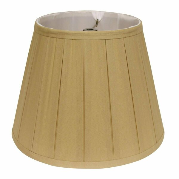 Homeroots 14 in. Primrose Slanted Crimped Box Shantung Lampshade, Honey 469848